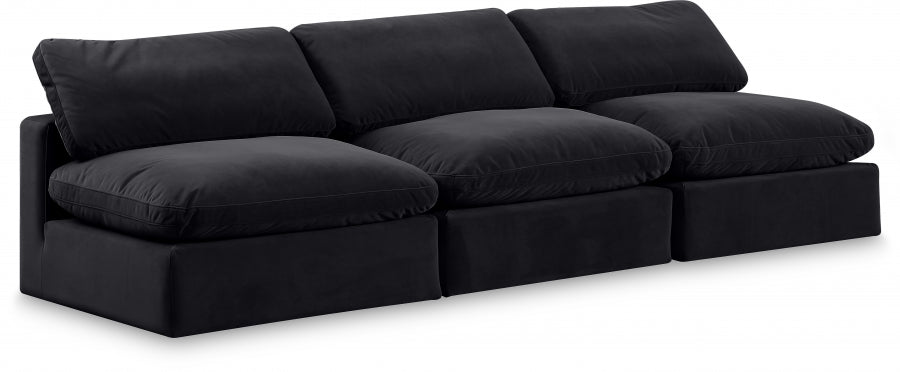24266.jpg Comfy 117" Velvet Upholstered 3pc. Armless Modular Sofa - Image 1