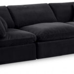 Comfy 119" Velvet Upholstered 3pc. Modular Sofa