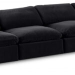 Comfy 158" Velvet Upholstered 4pc. Modular Sofa