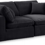 Comfy 80" Velvet Upholstered 2pc. Modular Loveseat