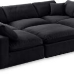 Comfy 119" Velvet Upholstered 6pc. Modular Sectional