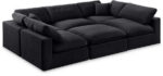 Comfy 119" Velvet Upholstered 6pc. Modular Sectional