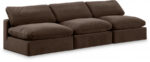 Comfy 117" Velvet Upholstered 3pc. Armless Modular Sofa - Image 6