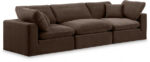 Comfy 119" Velvet Upholstered 3pc. Modular Sofa - Image 6