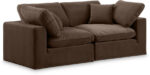 Comfy 80" Velvet Upholstered 2pc. Modular Loveseat - Image 6