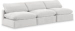 Comfy 117" Velvet Upholstered 3pc. Armless Modular Sofa - Image 5