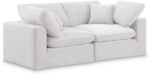 Comfy 80" Velvet Upholstered 2pc. Modular Loveseat - Image 5