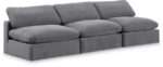 Comfy 117" Velvet Upholstered 3pc. Armless Modular Sofa - Image 2