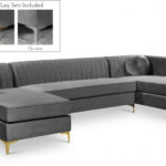 Graham 132" Velvet Upholstered 3pc. Sectional
