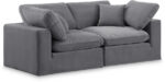 Comfy 80" Velvet Upholstered 2pc. Modular Loveseat - Image 2