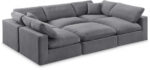 Comfy 119" Velvet Upholstered 6pc. Modular Sectional - Image 2