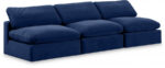 Comfy 117" Velvet Upholstered 3pc. Armless Modular Sofa - Image 3