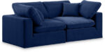 Comfy 80" Velvet Upholstered 2pc. Modular Loveseat - Image 3