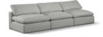 Comfy 117" Linen Textured Fabric Upholstered 3pc. Armless Modular Sofa - Image 2