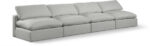 Comfy 156" Linen Textured Fabric Upholstered 4pc. Armless Modular Sofa - Image 2