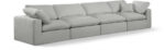 Comfy 158" Linen Textured Fabric Upholstered 4pc. Modular Sofa - Image 2