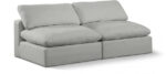 Comfy 78" Linen Textured Fabric Upholstered 2pc. Armless Modular Loveseat - Image 2