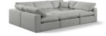Comfy 119" Linen Textured Fabric Upholstered 6pc. Modular Sectional - Image 2