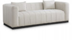 Lucia 90.5" Linen Textured Fabric Upholstered Sofa - Image 3