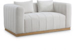 Lucia 67" Linen Textured Fabric Upholstered Loveseat