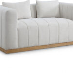 Lucia 67" Linen Textured Fabric Upholstered Loveseat