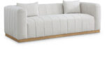 Lucia 90.5" Linen Textured Fabric Upholstered Sofa