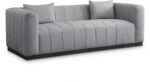 Lucia 90.5" Linen Textured Fabric Upholstered Sofa - Image 2