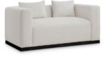 Alfie 67" Linen Textured Fabric Upholstered Loveseat - Image 3