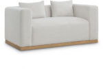 Alfie 67" Linen Textured Fabric Upholstered Loveseat