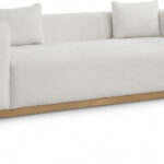 Alfie 90.5" Linen Textured Fabric Upholstered Sofa