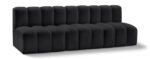 Arc 89.5" Vegan Leather Upholstered 3pc. Modular Sectional