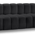 Arc 119" Vegan Leather Upholstered 4pc. Modular Sectional