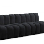 Arc 89.5" Velvet Upholstered 3pc. Modular Sectional