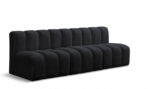 Arc 89.5" Velvet Upholstered 3pc. Modular Sectional