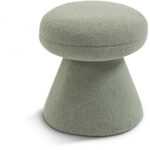 Drum Faux Shearling Teddy Fabric Upholstered Ottoman - Image 6
