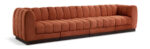 Quinn 133" Chenille Fabric Upholstered 4pc. Modular Sofa - Image 2