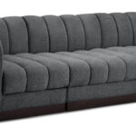 Quinn 101" Chenille Fabric Upholstered 3pc. Modular Sofa