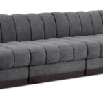 Quinn 128" Chenille Fabric Upholstered 4pc. Armless Modular Sofa