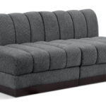 Quinn 64" Chenille Fabric Upholstered 2pc. Armless Modular Loveseat