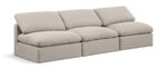 Indulge 105" Linen Textured Fabric Upholstered 3pc. Armless Modular Sofa - Image 4