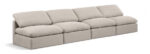 Indulge 140" Linen Textured Fabric Upholstered 4pc. Armless Modular Sofa - Image 4