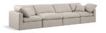 Indulge 140" Linen Textured Fabric Upholstered 4pc. Modular Sofa - Image 4