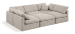 Indulge 105" Linen Textured Fabric Upholstered 6pc. Modular Sectional - Image 4