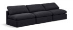 Indulge 105" Linen Textured Fabric Upholstered 3pc. Armless Modular Sofa