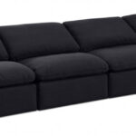 Indulge 140" Linen Textured Fabric Upholstered 4pc. Armless Modular Sofa