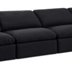 Indulge 140" Linen Textured Fabric Upholstered 4pc. Modular Sofa