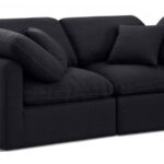 Indulge 70" Linen Textured Fabric Upholstered 2pc. Modular Loveseat