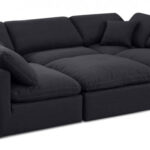 Indulge 105" Linen Textured Fabric Upholstered 6pc. Modular Sectional