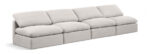 Indulge 140" Linen Textured Fabric Upholstered 4pc. Armless Modular Sofa - Image 5