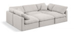 Indulge 105" Linen Textured Fabric Upholstered 6pc. Modular Sectional - Image 5